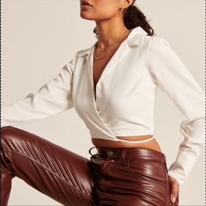Long-Sleeve Cropped Wrap
Top